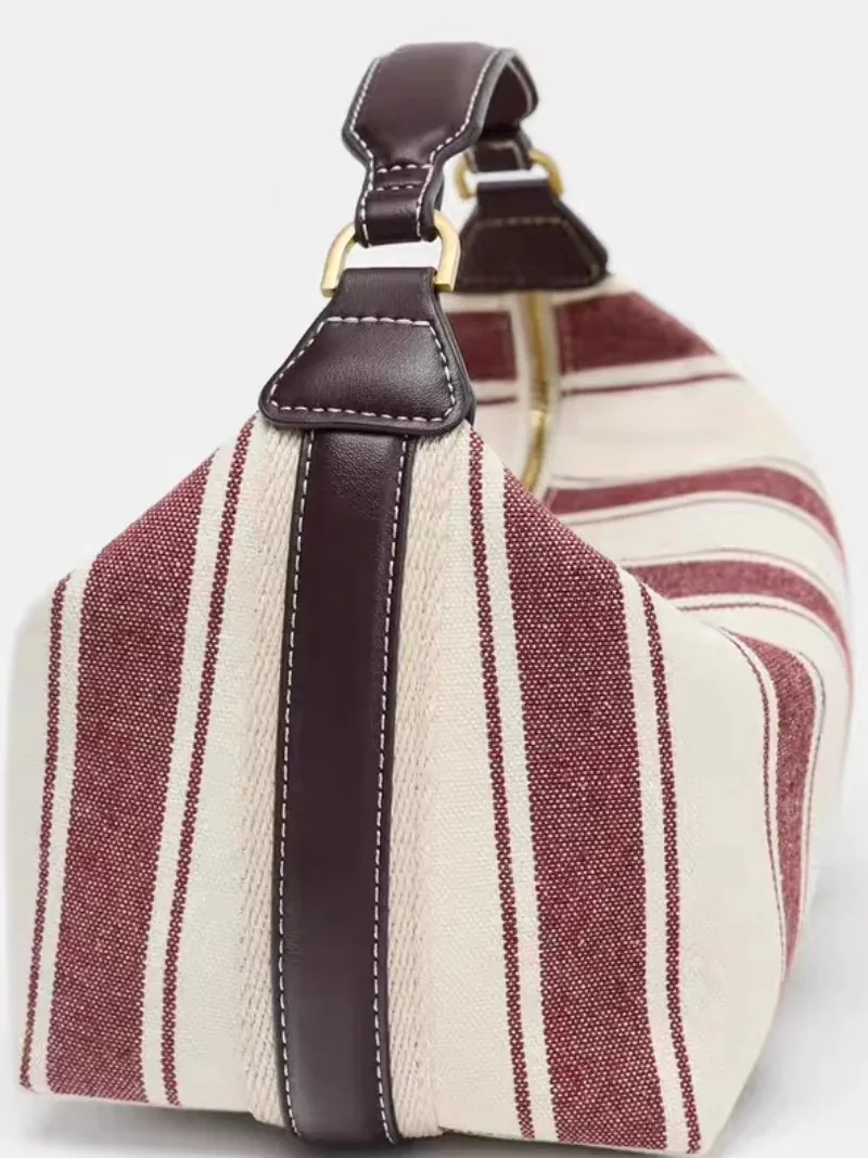 Fashion Panelled Canvas Bucket Bag Designer Women Handbags Luxury Pu Leather Shoulder Crossbody Bags with Wide Strap Tote Purses