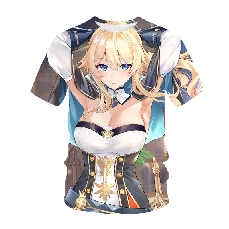 

Anime Sexy Kawaii Girl Graphic T Shirt Genshin Impact Gunnhildr 3D Print Men Women Casual Short Sleeve Harajuku Fashion y2k Tees