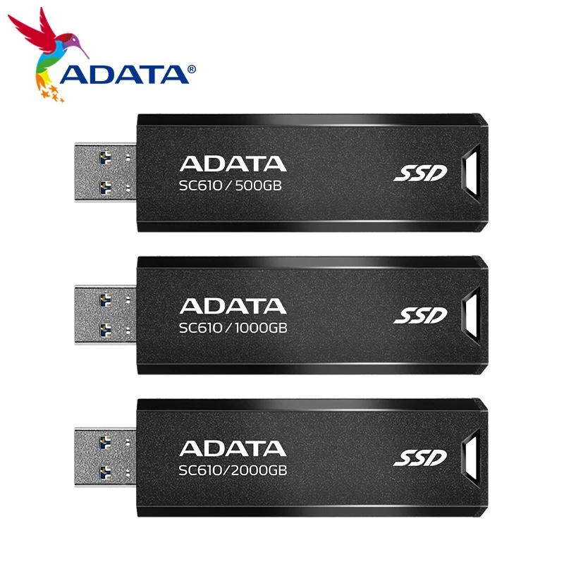 External Hard Drive Solid Flash Drive ADATA SC610 Portable SSD 500GB 1000GB 2000GB For PS5 Desktop Laptop PC
