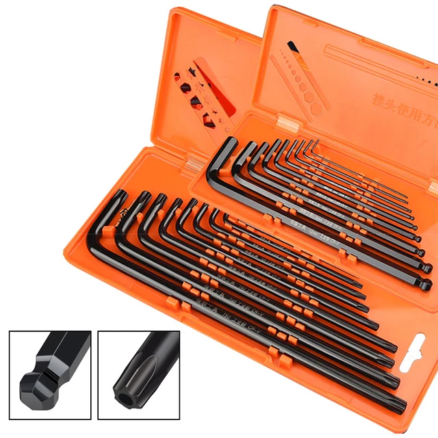 Jeu de tournevis à double extrémité de type L, clé hexagonale, clé  hexagonale, boule plate Torx, tête d'étoile, jeu de clés soufflées, outils  à main, 8 pièces, 9 pièces - AliExpress