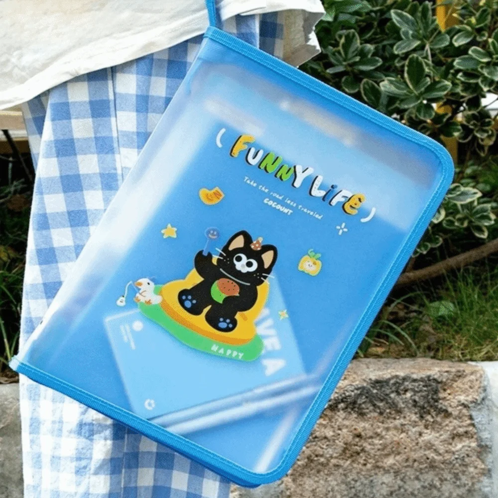 대용량 A4 파일 보관 가방 방수 휴대용 문서 가방 투명 휴대용 데이터 보관 가방