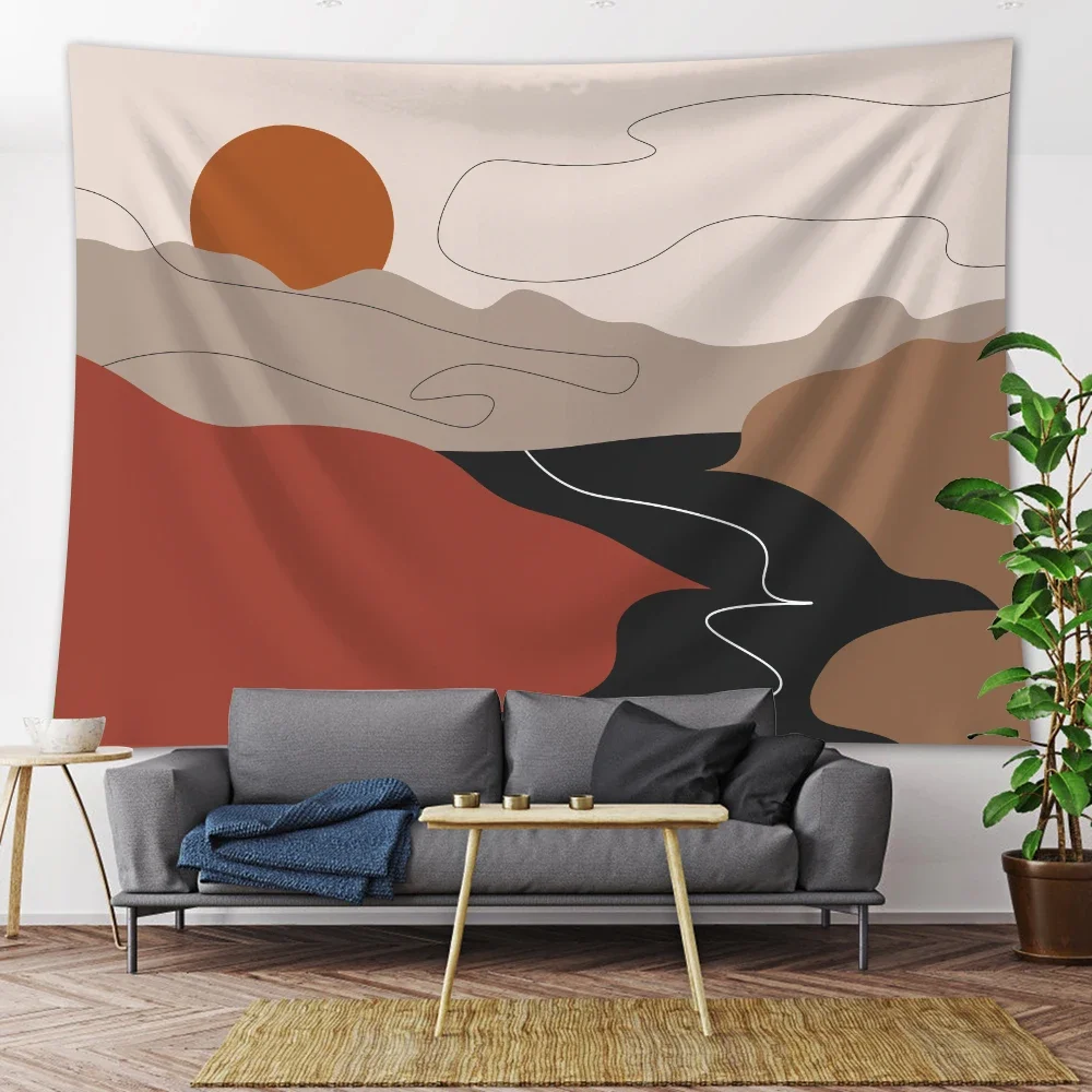 Nordic mountains home decor tapestry psychedelic scene bohemian wall hanging bedroom wall decoration mattress