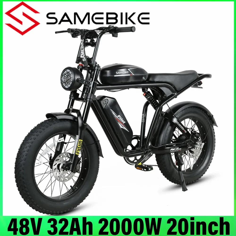 2024 Samebike M20-Ii M20-Iii 1000W * 2 Doppio Motore 2000W 48V 32Ah Velocità Massima 60 Km/H 20 Pollici Pneumatico Rang 220Km Display Lcd Bici Elettri
