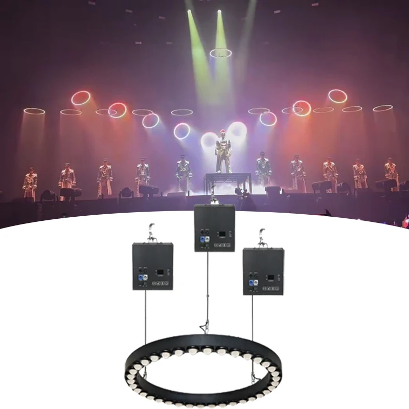 전문가용 키네틱 LED 링 라이트 풀 RGBW 컬러 UV 발광 프로젝션 무대 공연 사진 촬영 DJ 스튜디오 빔