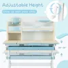 Kids Study Desk,Height Adjustable Children School Desk with Storage, Tilt Desktop, Pen Holder & Scale Ruler, Student Desk Table 4