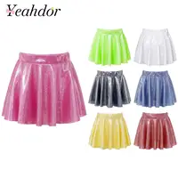 Children Metallic Mini Skirts for Girl Summer Outfit Fashion Shiny Sequins Pleated Skirt Jazz Dance Kids Dance Skirt Streetwear