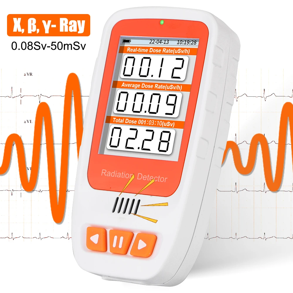 

Dosimeter X-ray Beta Gamma Detector Testing Instrument Geiger Counter Lithium Battery Nuclear Radiation Detector Portable