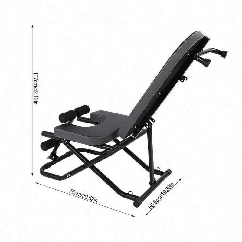 Sit up Folding Bench Inversion Chair Home Fitness Table Chair Bench Dumbbell Black Eco-friendly Carton Unisex Modern Indoor