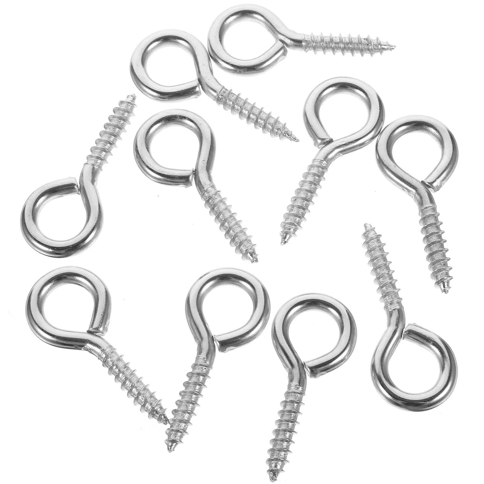 

10 Pcs Fixed Cable Wires Bolts Eye Hooks Screw Self-tapping Screws for Crafts Nickel Plated Q235 Carbon Steel Anti-rust Fixing