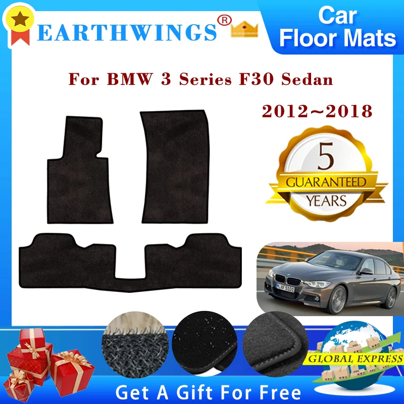 Alfombrillas para el suelo del coche para BMW Serie 3, F30 Sedan, 2012 ~  2018, almohadillas para el pie, pegatinas, accesorios para automóviles -  AliExpress