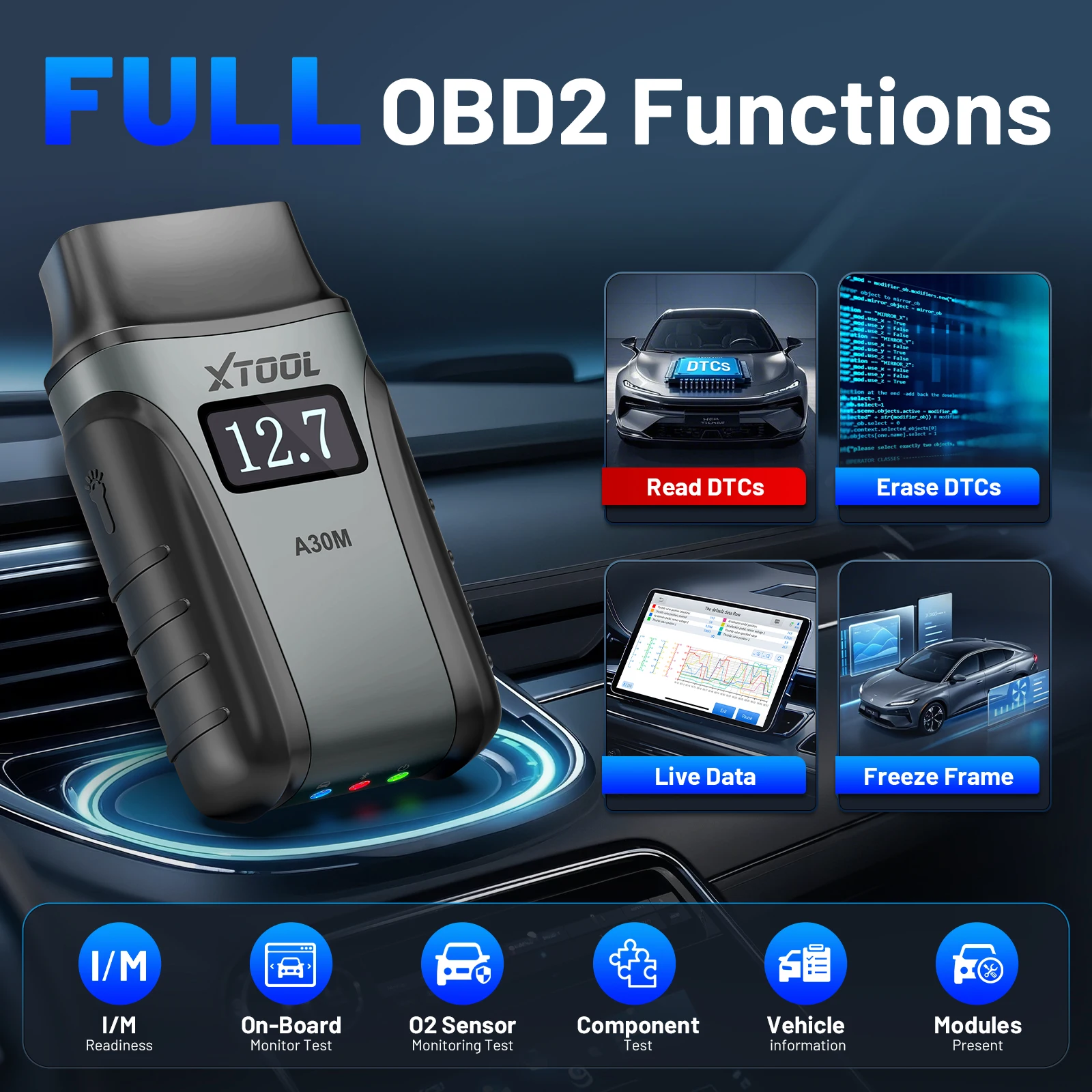 XTOOL Anyscan A30M Obd2 أداة تشخيص السيارة ثنائي ا...