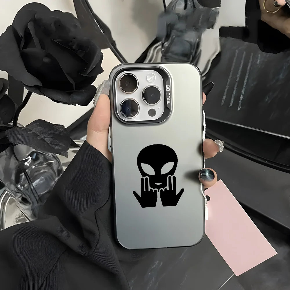 Stylish Matte Black & Purple Phone Case with Laser Metallic Aurora Design