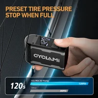 CYCLAMI 120PSI אופניים ניידים משאבת אוויר חשמלית Schrader Presta Valve Road MINI מדחס מהיר לאופניים Schrader Presta Tire A2S 2