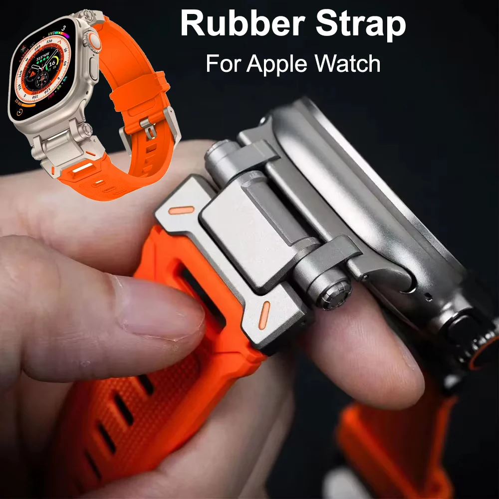 Single Tour Band for Apple Watch Ultra 49mm Strap 44mm 45mm 46mm Men Sports Strap Iwatch Series 11 10 9 8 7 6 Se Luxury Bracelet