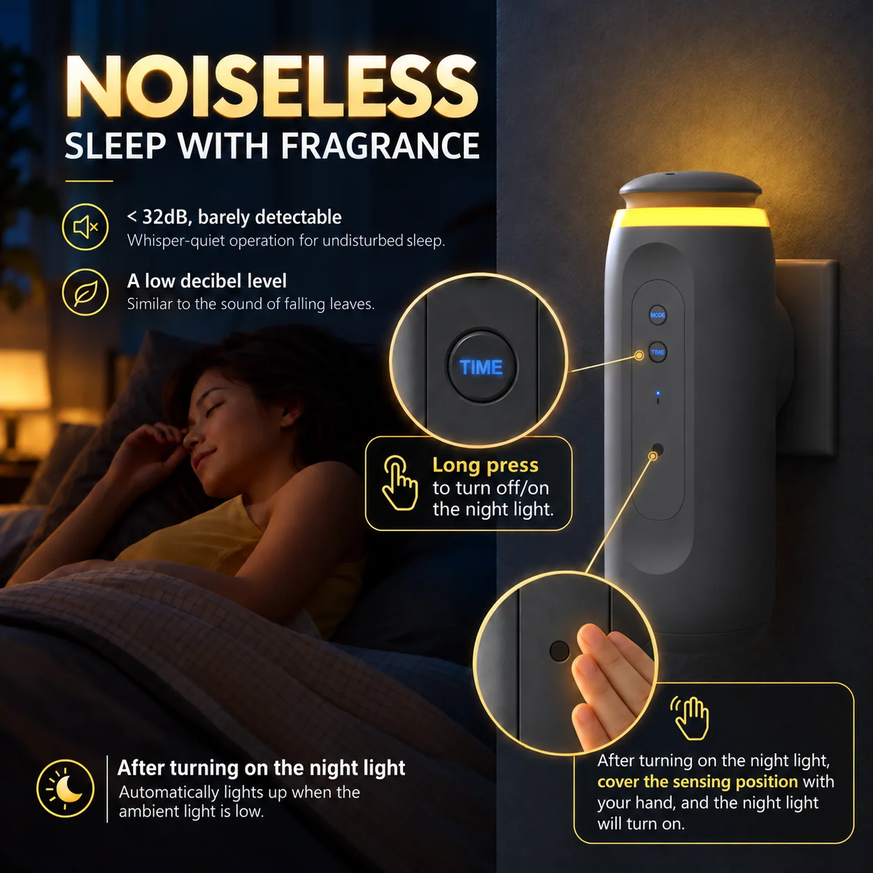 Smart Electric Aroma Oil Diffuser with Bluetooth Control