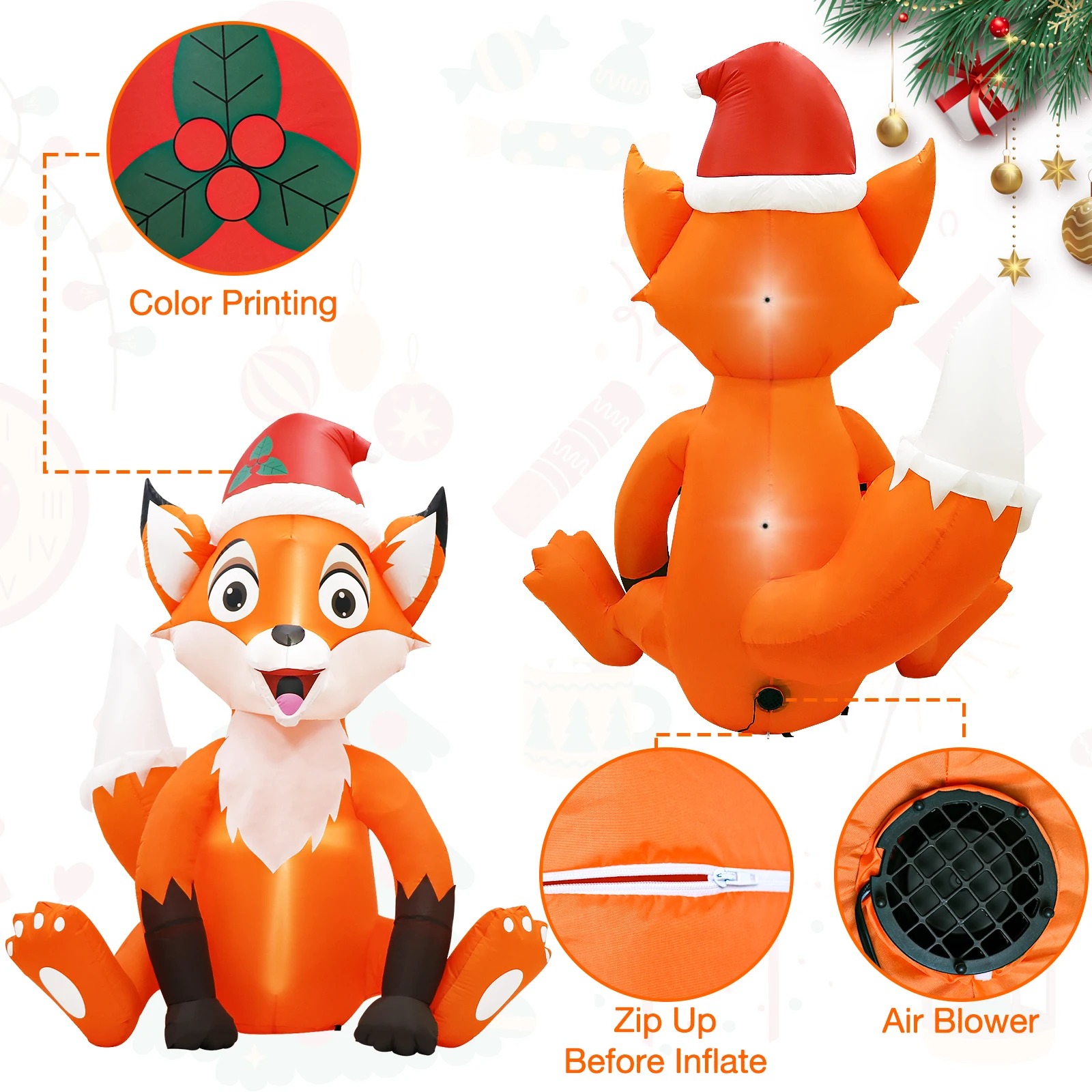 8 FT Christmas Gift Box Inflatable Yard Decoration | With LED Lights For Outdoor & Indoor