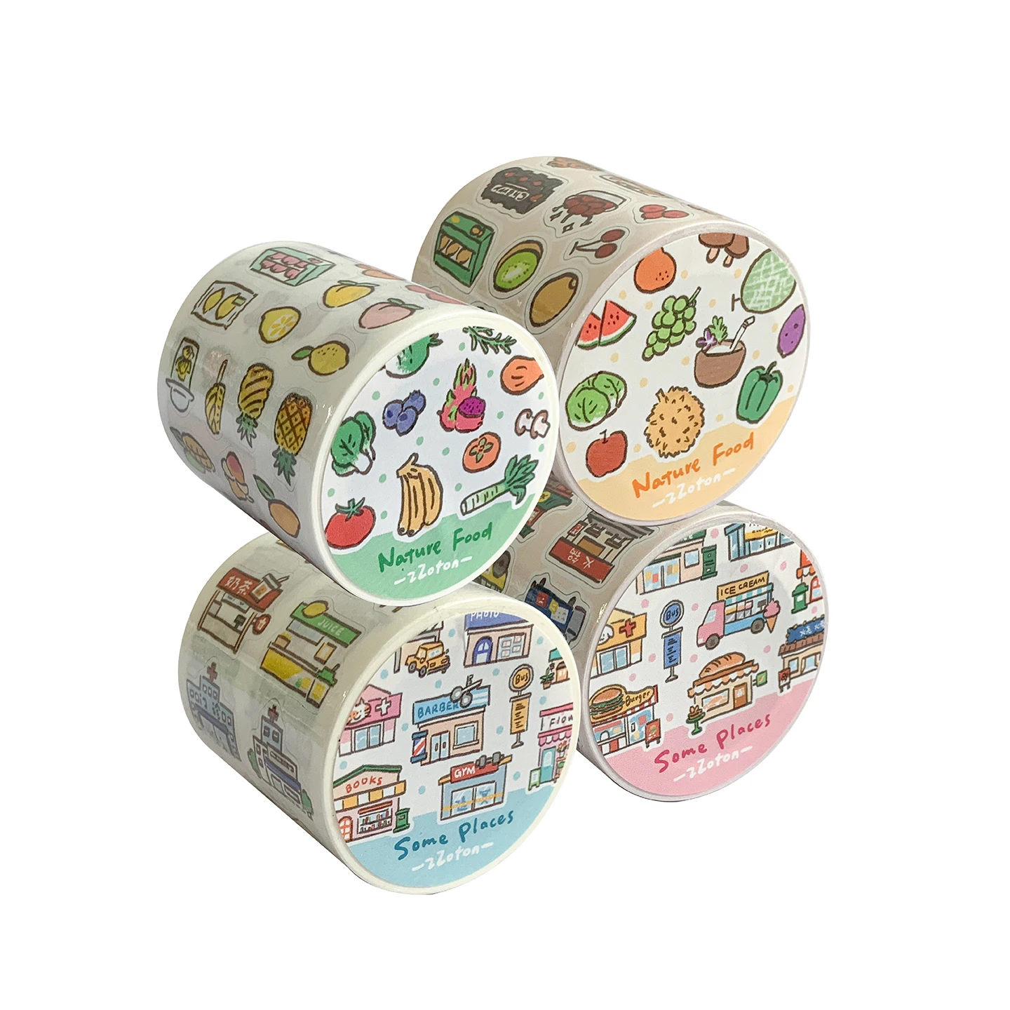 ZZOTON 과일 및 야채 위치 장식 Washi 필기 용지 스티커 DECO