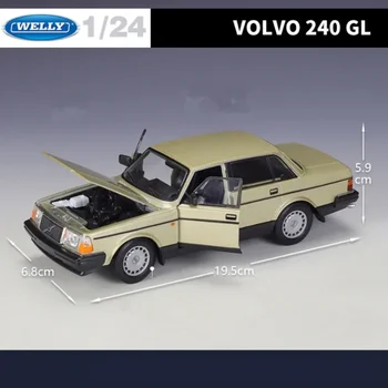 WELLY 1:24 VOLVO 240 GL Alloy Classic Car Model Diecasts Metal Toy Vehicles Car Model Simulation Collection Childrens Toys Gifts