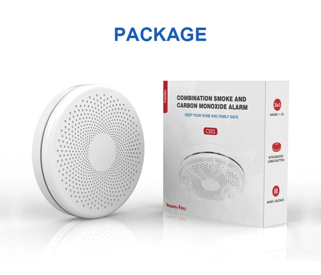 Pack with 1 Smart Carbon Monoxide Alarm and 1 Smart Smoke Alarm