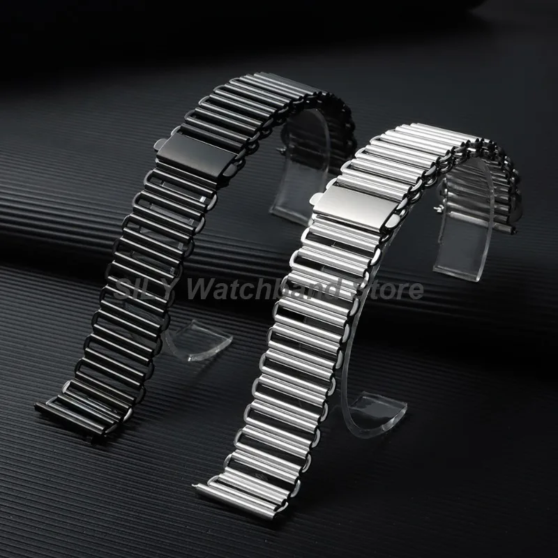 Vintage Stainless Steel Quick Release Watchband - High Quality Universal Metal Bracelet in Multiple Sizes