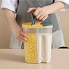 M/L Double Grid Cereals Jar Plastic Food Storage Container Kitchen Organizer Eco Friendly Cookie Box Dried Grains Tank with Lids 5