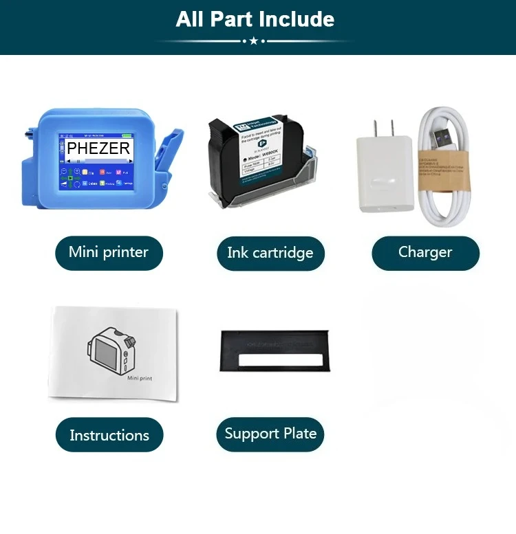 28 Languages12.7mm PC13plus Portable Mini Inkjet Printer QR Bar Batch Code Dat