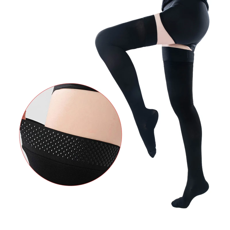 Medical Compression Stockings 20-30mmHg Graduated Pressure Thigh High Elastic Nursing Socks for Varicose Veins Edema Swelling 5