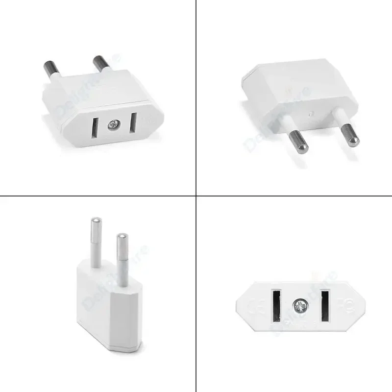 US To EU Plug Adapter 2Pin Type C AC Converter for Travel