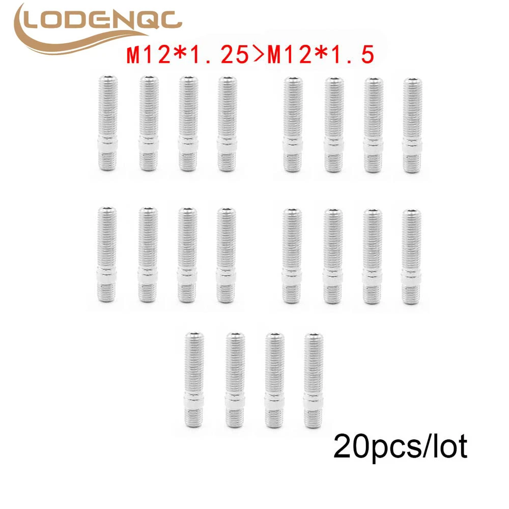 

20PCS 58mm M12*1.25 TO M12*1.5 WHEEL STUD CONVERSION TALL LUG BOLTS TO STUDS LC101153