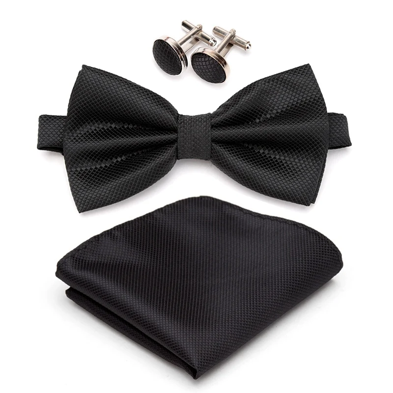 Multicolor Bowtie Pocket Square Cufflinks Set for Weddings and Parties 9 S77a2c9499ae24bca8263ee7031a2a1d7J Multicolor Bowtie Pocket Square Cufflinks Set for Weddings and Parties
