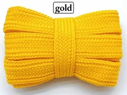 Premium Quality Colored Flat Soft Laces for Sneakers - 2cm Wide, Thickened Design (Gold)