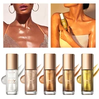 QIBEST 5 Colors Body Face Liquid Highlighter Glitter Makeup Glow Face Contour Shimmer Illuminator Ginger Highlight Cosmetics 1