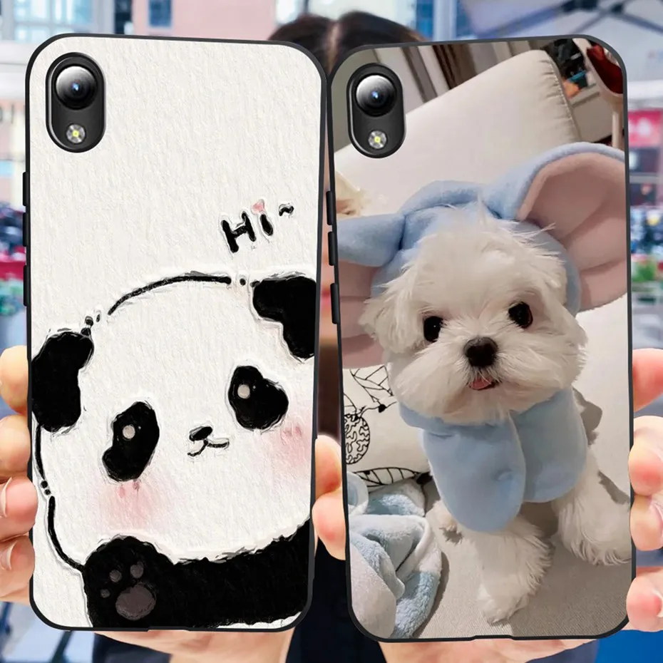 Lovely Printing Black Silicon Soft Back Cover Phone Case