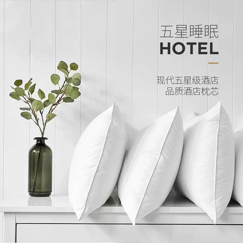 Almohada de rebote blanca de color sólido, suave y cómoda, para dormitorio, cama, almohada para dormir, hotel de 5 estrellas, hogar, almohada individual para adultos, ropa de cama