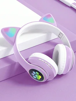 Cat Ear Bluetooth Gaming Headphones with LED Lights 2