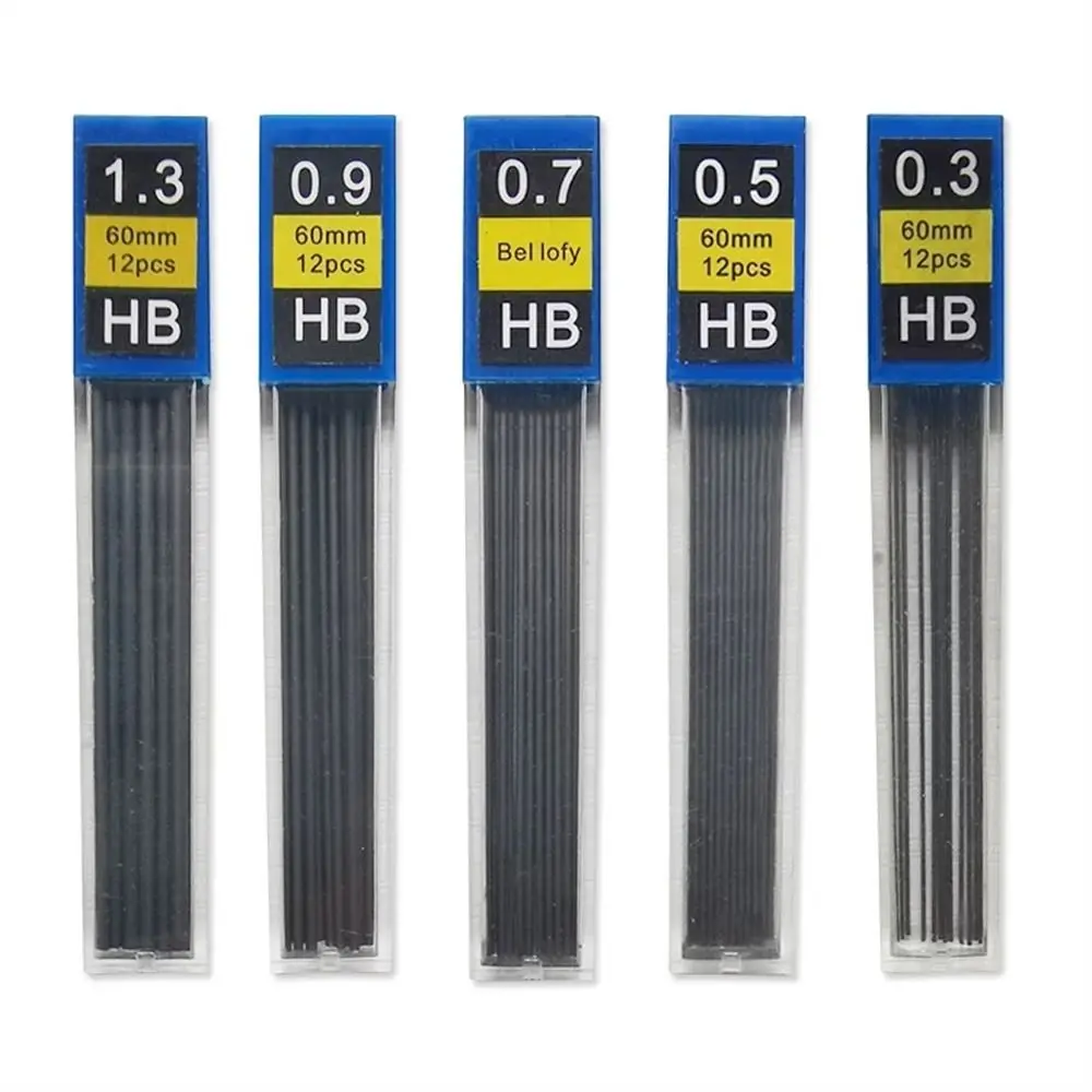 5Pcs/lot 0.3mm 0.5mm 0.7mm 0.9mm Mechanical Pencil Lead Refill Art Drawing Automatic Pencil Replaceable Refills Cute Stationery 2