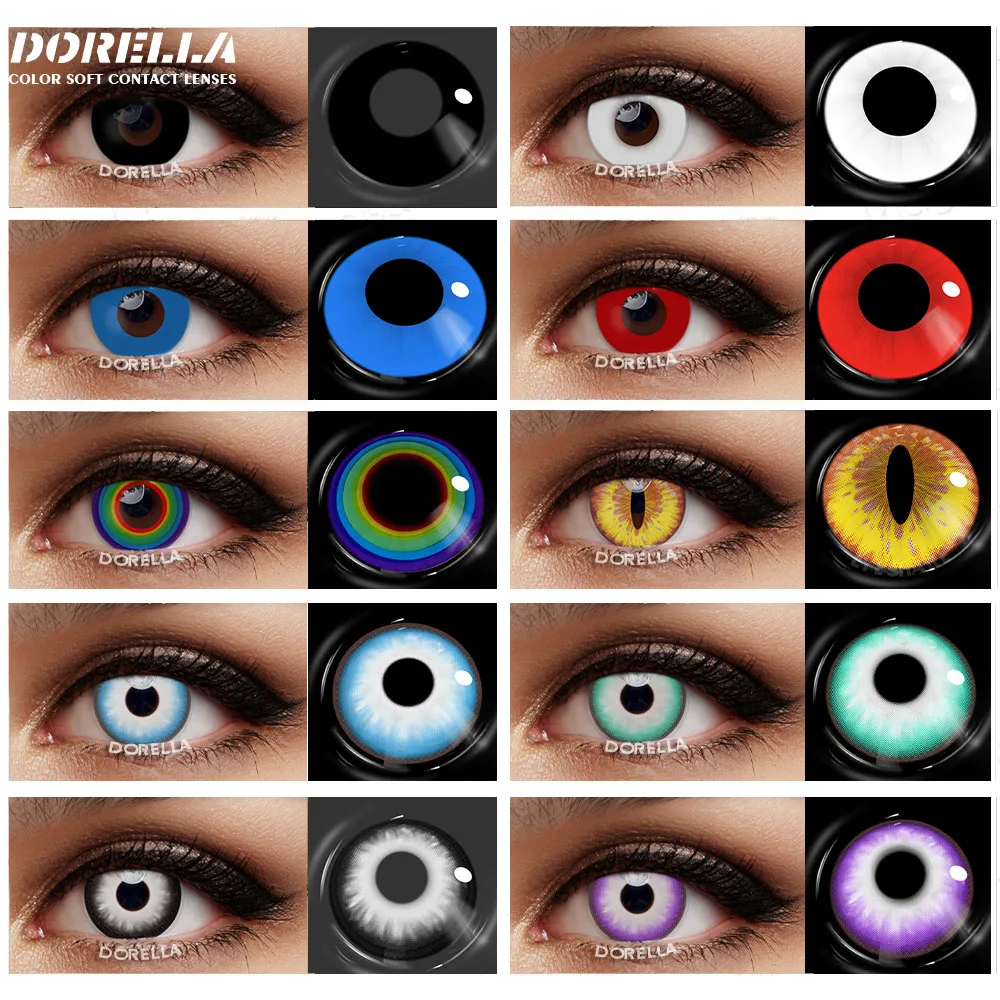 D'ORELLA 1 Pair(2pcs) Colored Contact Lenses For Eyes Cosplay Colored Lenses Blue Contact Lenses Cosmetics Pupils Eye Color Lens