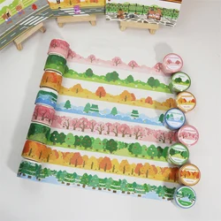 Ins – bande décorative forêt de fleurs de cerisier Sakura, bande Washi de 5m, papeterie de conception de scène, clôture d'herbe de rue, bricolage 