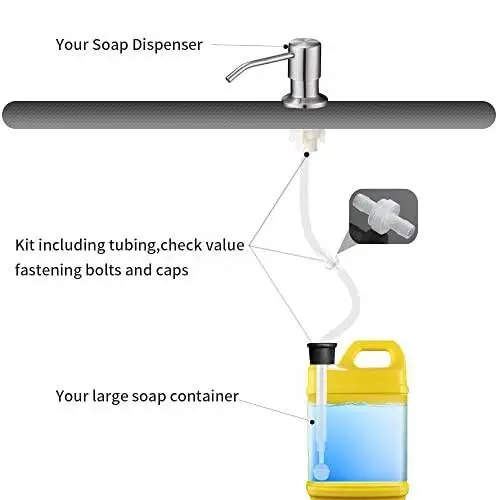 Kitchen Sink Countertop Press Pump Apparatus 400 Ml Stainless Steel Reusable Pump Head Extension Tube Liquid Bottle Sink