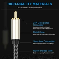Digital  Coaxial Cable 24K Gold Plated Connectors S/PDIF RCA Male to RCA Male for Home Theater, HDTV, Subwoofer 6