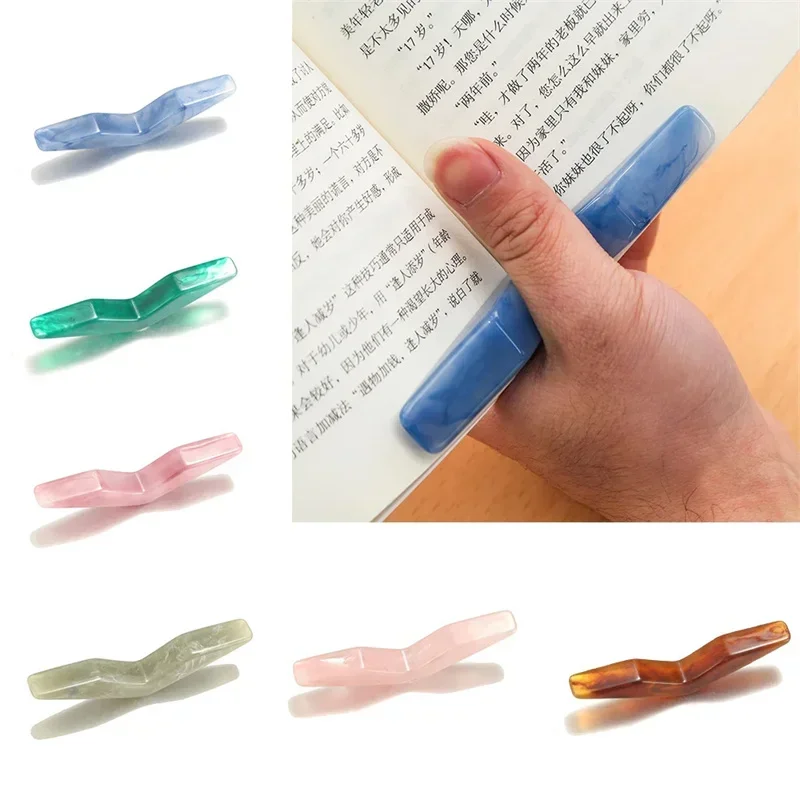 Book Page Mark Holder Resin Reading Bookmarks Pages Openers Portable Book Opener Tool with Thumb Rings Bookmark Gift bookmark page holder bookmarks stationery supplies bookmark holder