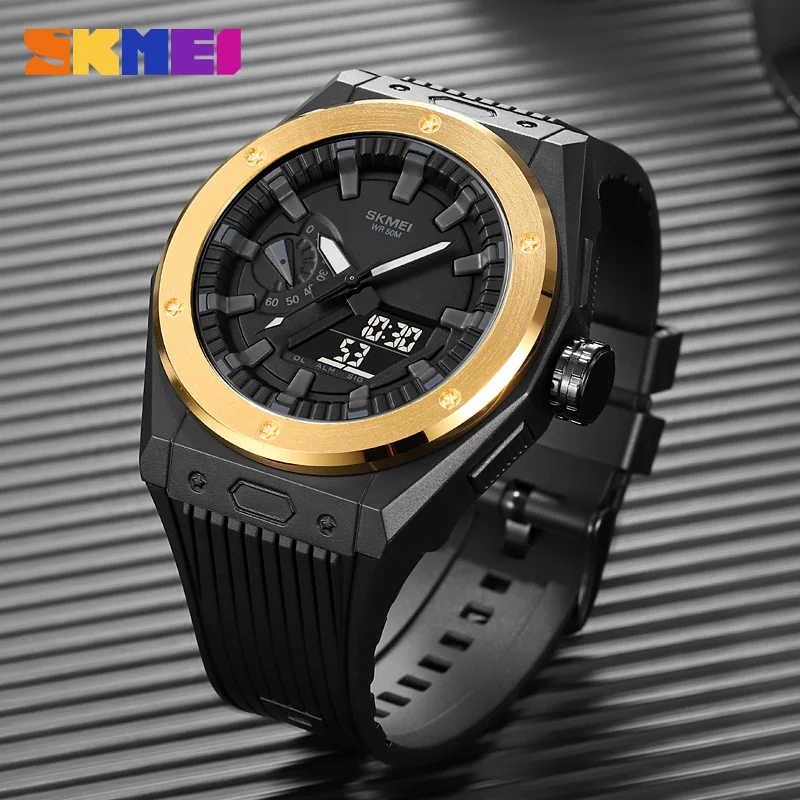 

SKMEI 2103 New Sport Watch Men LED Digital Watch 3 Time Chrono Digital Wristwatches 50m Waterproof Alarm Clock relogio masculino