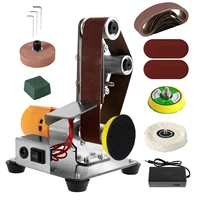 Belt Sander Grinding Machine Adjustable 7 Speed Sharpening Machine with 120-1000 Grit Sandbelt Multifunctional Polisher Tool Set 1