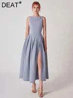 فستان سهرة نسائي منقسم للغاية ، بدون أكمام ، مرقع ، خصر بسحاب ، فساتين أنيقة ، موضة الربيع ، جديد ، 13DB5003 ، 1