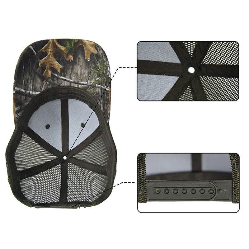 Outdoor Hunting Hat Bionic Tree Pattern Baseball Hat Men Women Jungle Stripe Wild Sun Protection Breathable Shooting Cap