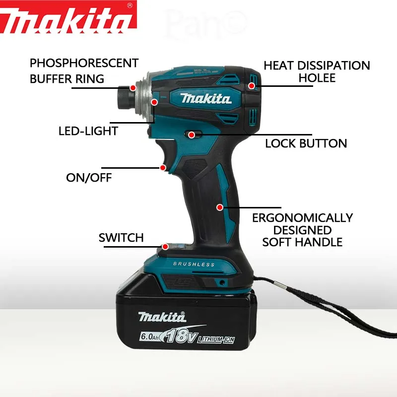 Makita DTD172 charging drill brushless screwdriver 18V electric screwdriver impact hand drill electric tool 5