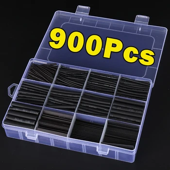 ชุดท่อหดแบบใช้ความร้อนสีดํา ท่อทนความร้อน หดลวด ห่อสายเคเบิลเชื่อมต่อไฟฟ้า ปลอกหุ้มฉนวนป้องกัน 1