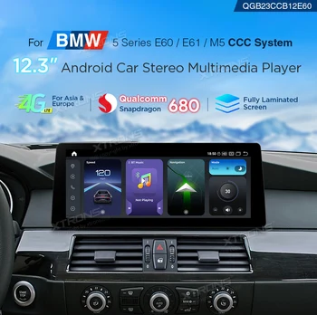 XTRONS 12.3" Android 14 Car Multimedia Player for BMW 5 Series E60 E61 M5 2K 8+128GB Car Stereo with CarPlay Android Auto EA4G