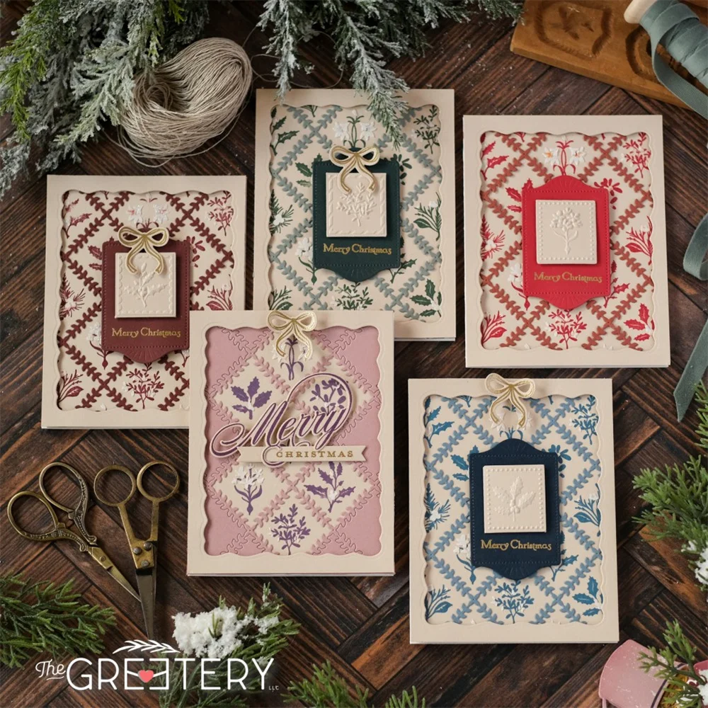 보태니컬 마켓 플레이스 미니 뉴 비티 홀리데이 금속 커팅 다이 스탬프 스텐실 DIY 스크랩북킹 수제 사진 앨범용