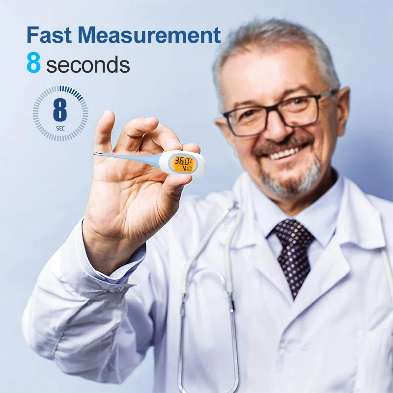 Soft Head 8 Seconds Fast Measurement Electronic Thermometer For Adults Children LED Pet Dog Cat Oral Cavity Armpit ℉/℃ Fever digital thermometer